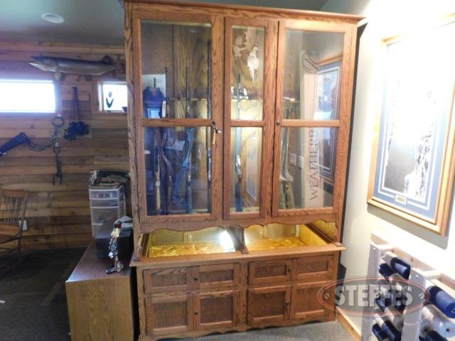 Wood gun cabinet- two-sided- holds approx- (22) guns_1.jpg